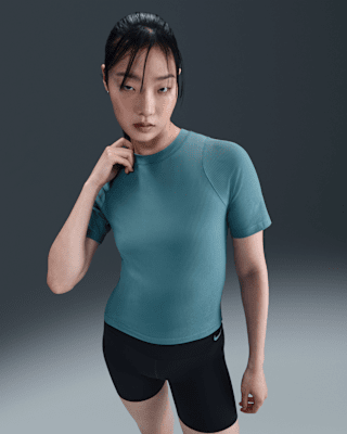 ★★Nike★★ Zenby Lip Dry Fit Short Sleeve Top W Black HF27 Nike Zenvy Rib Women's Dri-FIT Short-Sleeve Top. Nike CA
